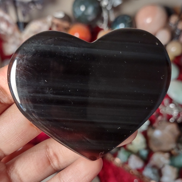 Other - Midnight Lace Obsidian Crystal Heart